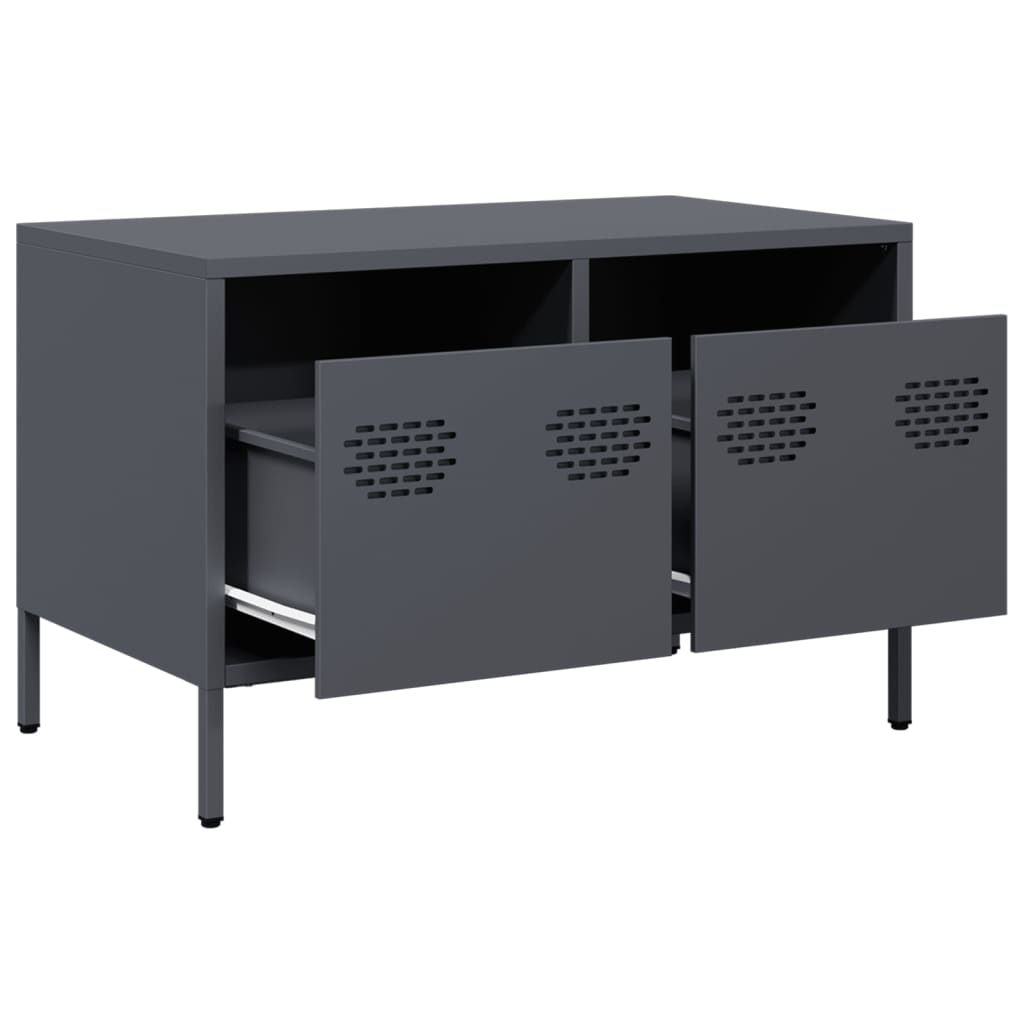tv-bord 68x39x43,5 cm koldvalset stål antracitgrå