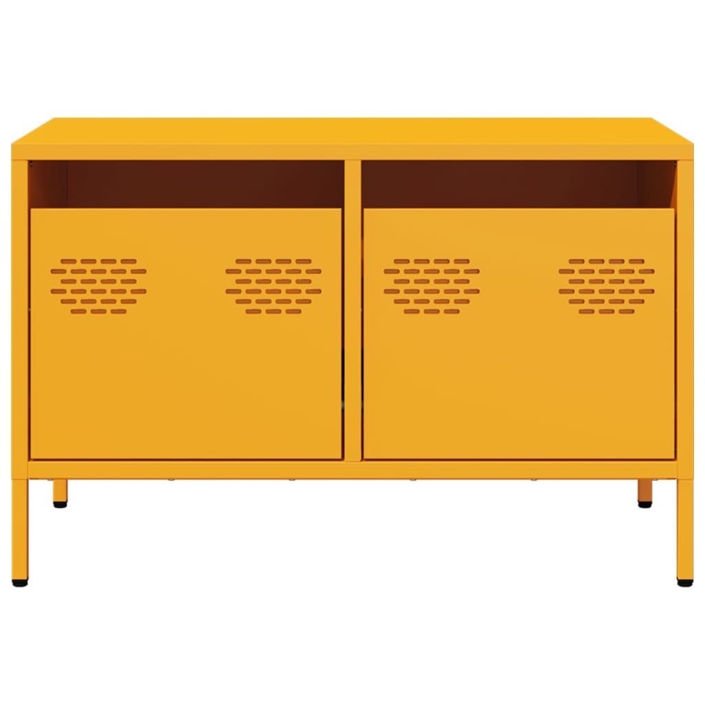 tv-bord 68x39x43,5 cm koldvalset stål sennepsgul