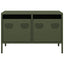 tv-bord 68x39x43,5 cm koldvalset stål olivengrøn
