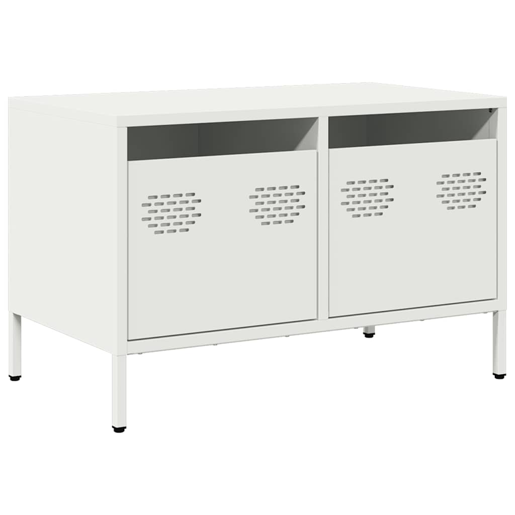 tv-bord 68x39x43,5 cm koldvalset stål hvid