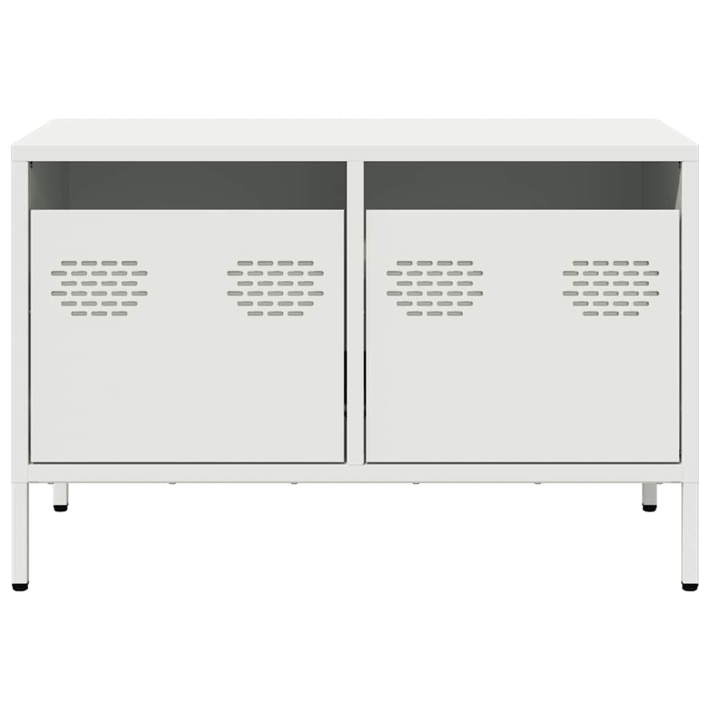 tv-bord 68x39x43,5 cm koldvalset stål hvid