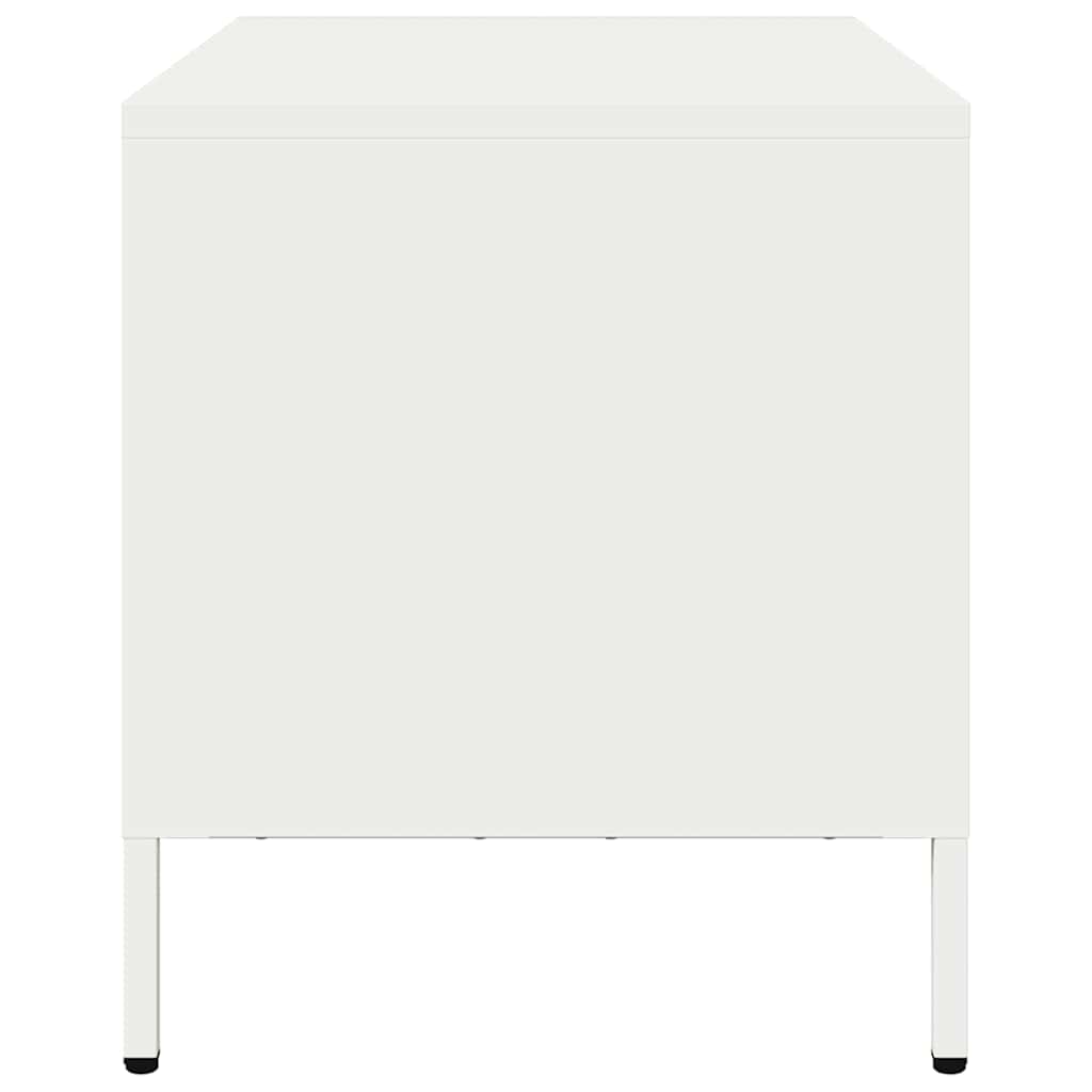 tv-bord 68x39x43,5 cm koldvalset stål hvid