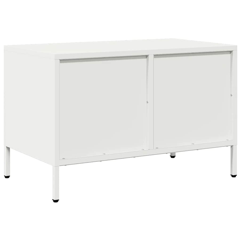 tv-bord 68x39x43,5 cm koldvalset stål hvid