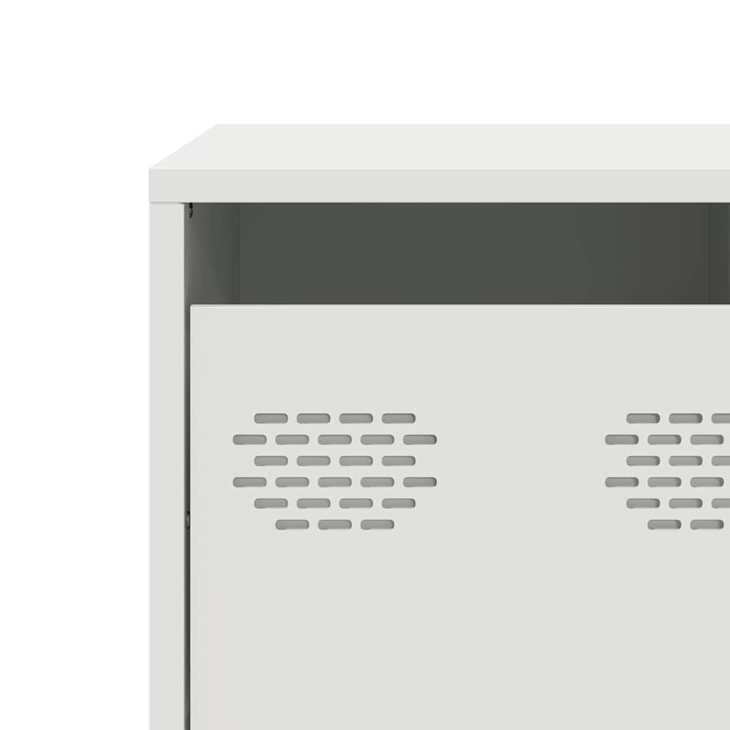 tv-bord 68x39x43,5 cm koldvalset stål hvid