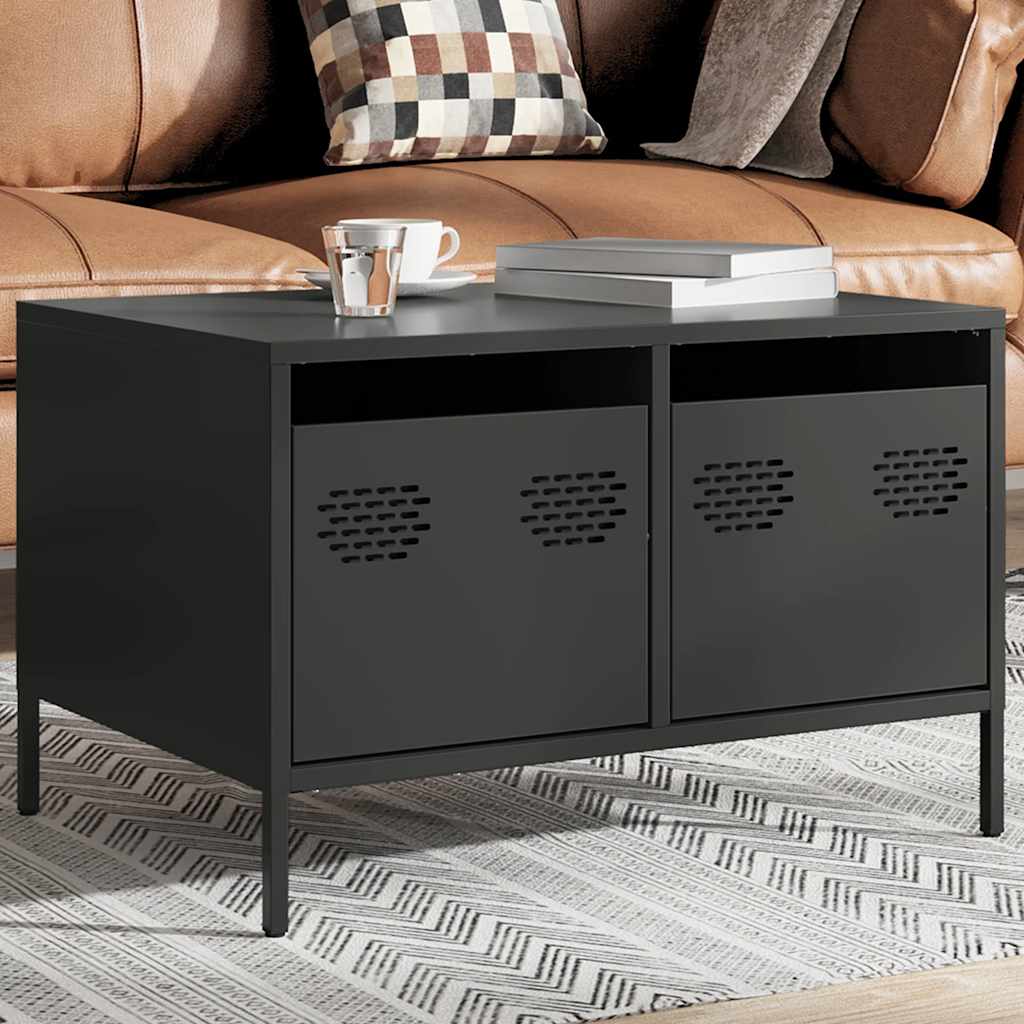 tv-bord 68x50x43,5 cm koldvalset stål sort