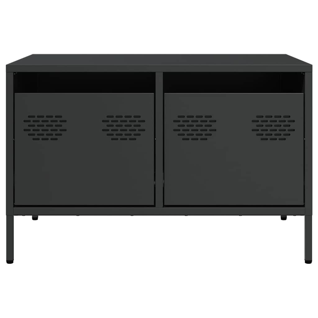tv-bord 68x50x43,5 cm koldvalset stål sort