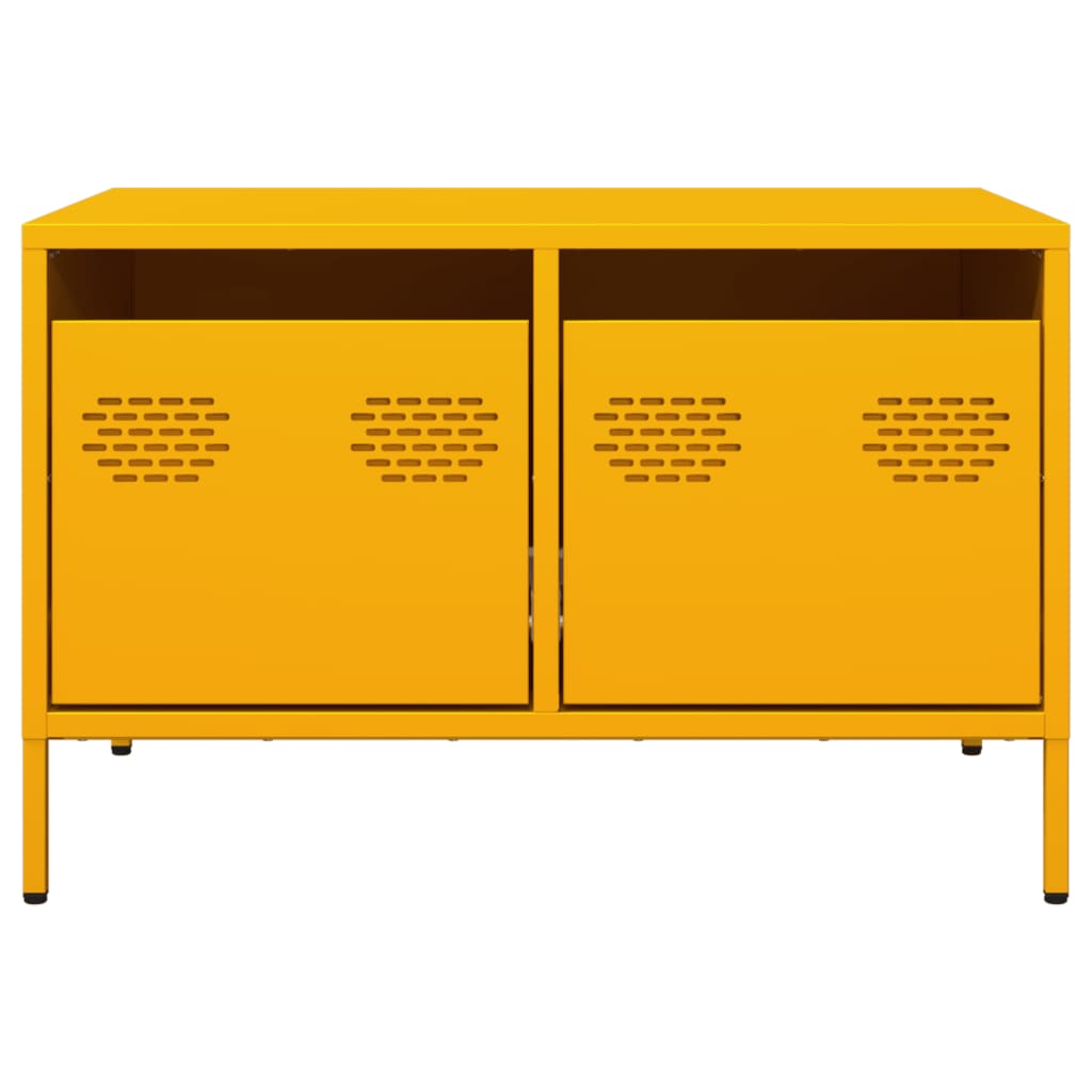 tv-bord 68x50x43,5 cm koldvalset stål sennepsgul
