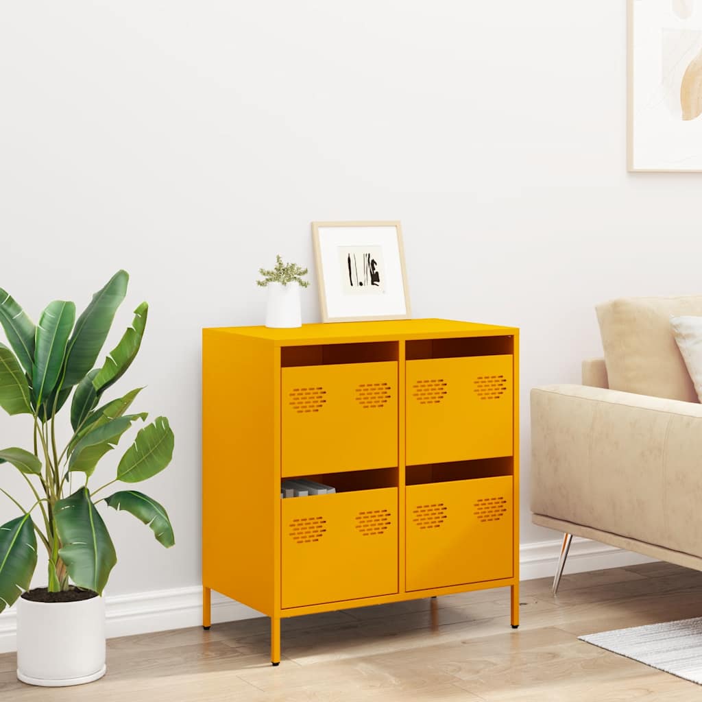 skab 68x39x73,5 cm koldvalset stål sennepsgul