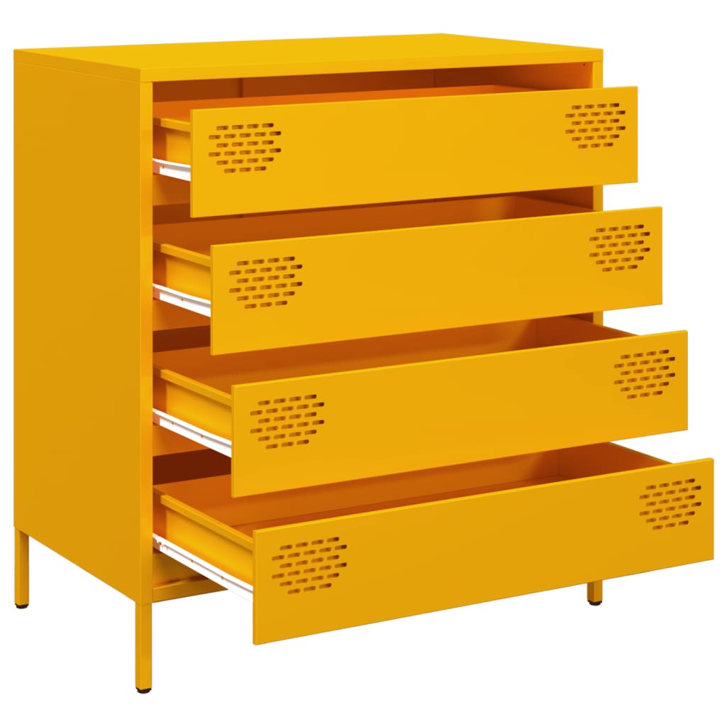 skab 68x39x73,5 cm koldvalset stål sennepsgul