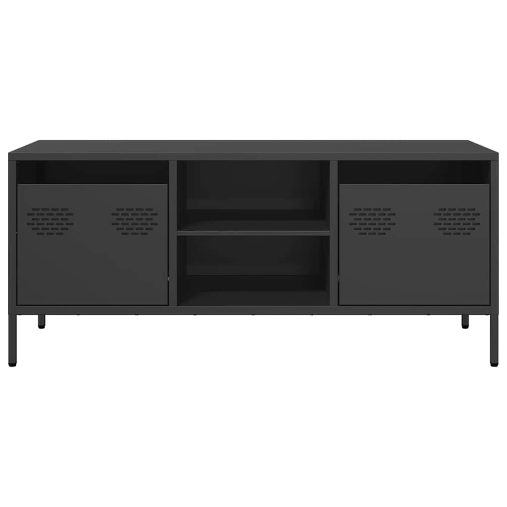 tv-bord 101,5x39x43,5 cm koldvalset stål sort