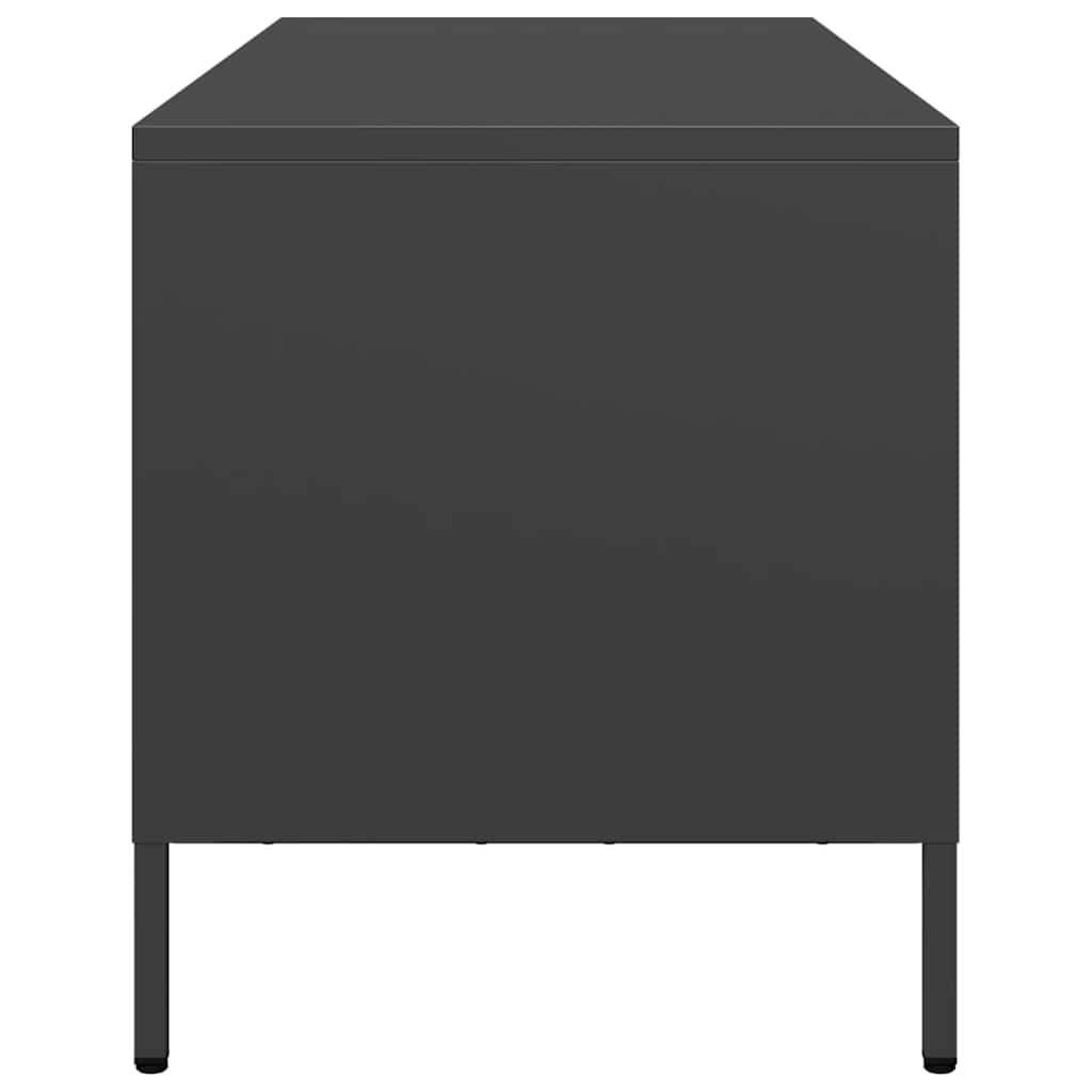tv-bord 101,5x39x43,5 cm koldvalset stål sort