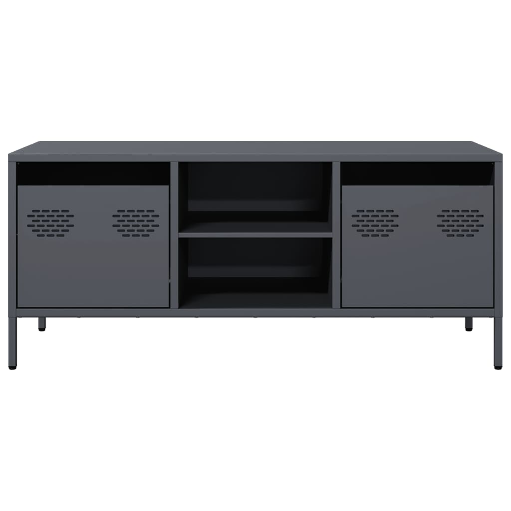 tv-bord 101,5x39x43,5 cm koldvalset stål antracitgrå