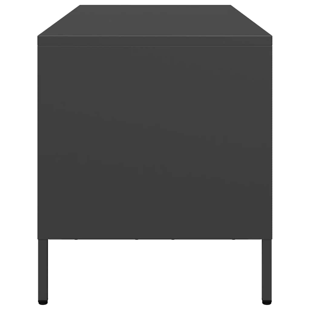 tv-bord 68x39x43,5 cm koldvalset stål sort