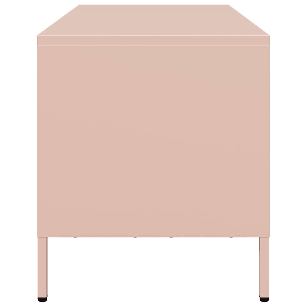 tv-bord 68x39x43,5 cm koldvalset stål lyserød