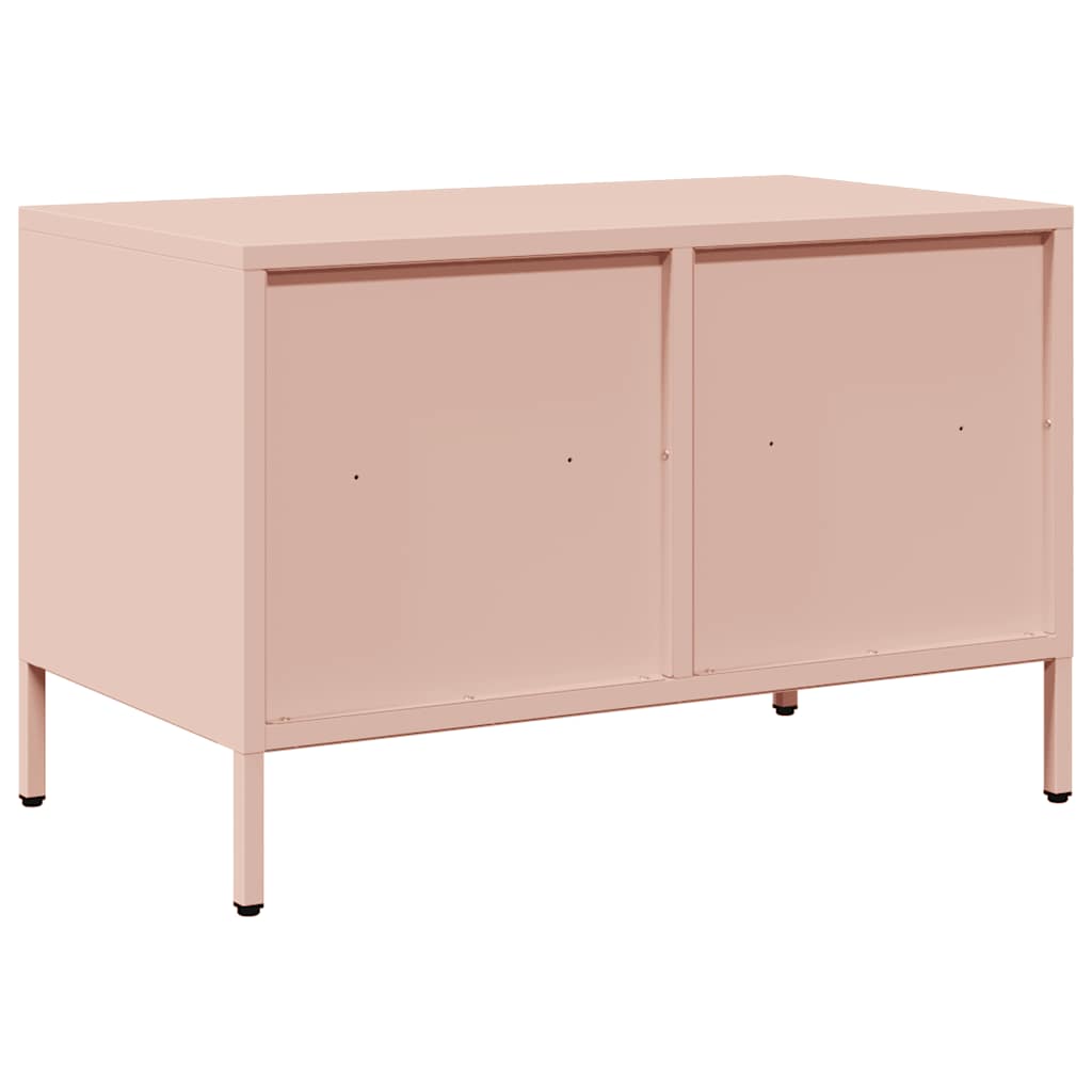 tv-bord 68x39x43,5 cm koldvalset stål lyserød