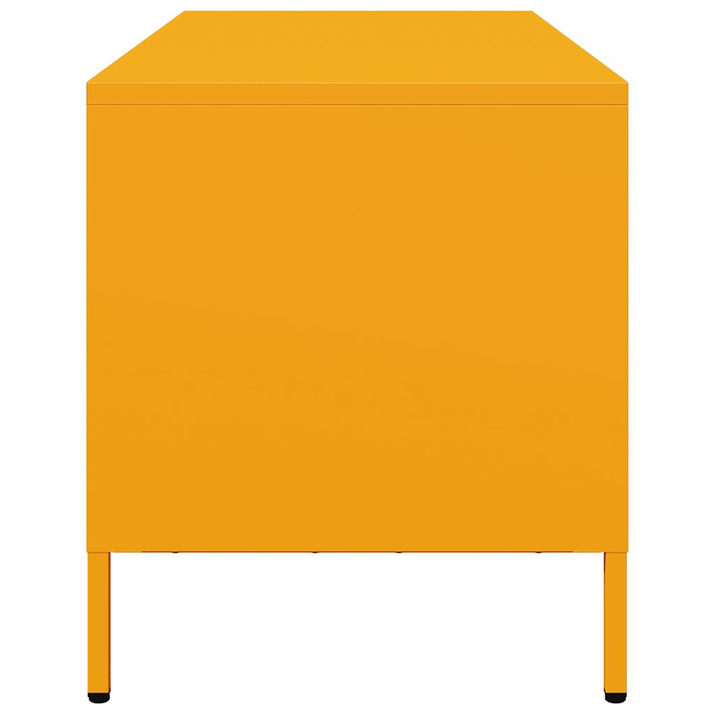 tv-bord 68x39x43,5 cm koldvalset stål sennepsgul
