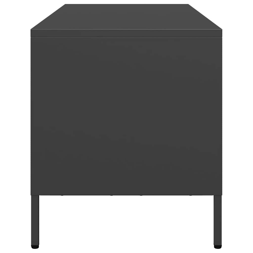 tv-bord 101,5x39x43,5 cm koldvalset stål sort