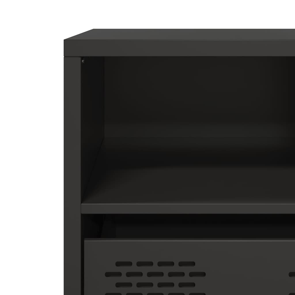 tv-bord 101,5x39x43,5 cm koldvalset stål sort