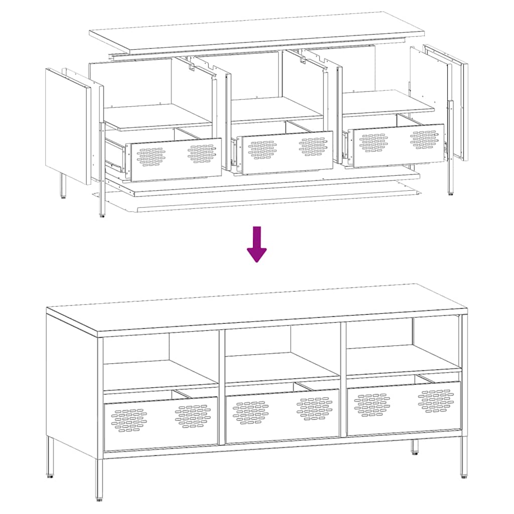 tv-bord 101,5x39x43,5 cm koldvalset stål sort