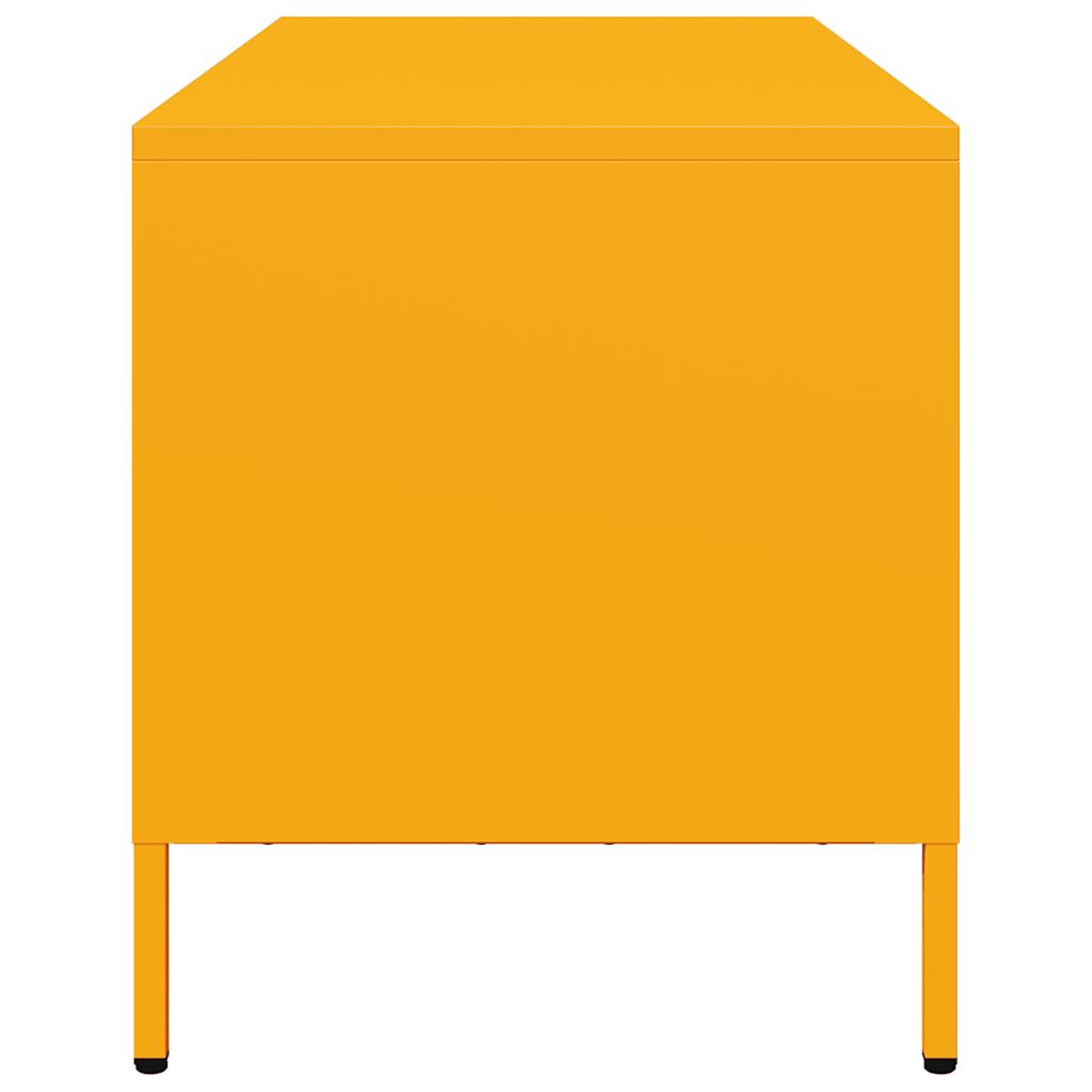 tv-bord 101,5x39x43,5 cm koldvalset stål sennepsgul
