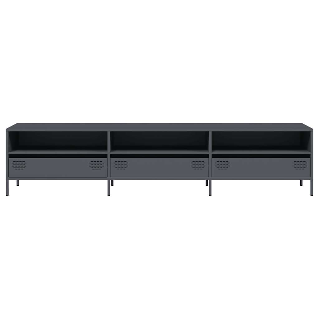 tv-bord 202x39x43,5 cm koldvalset stål antracitgrå