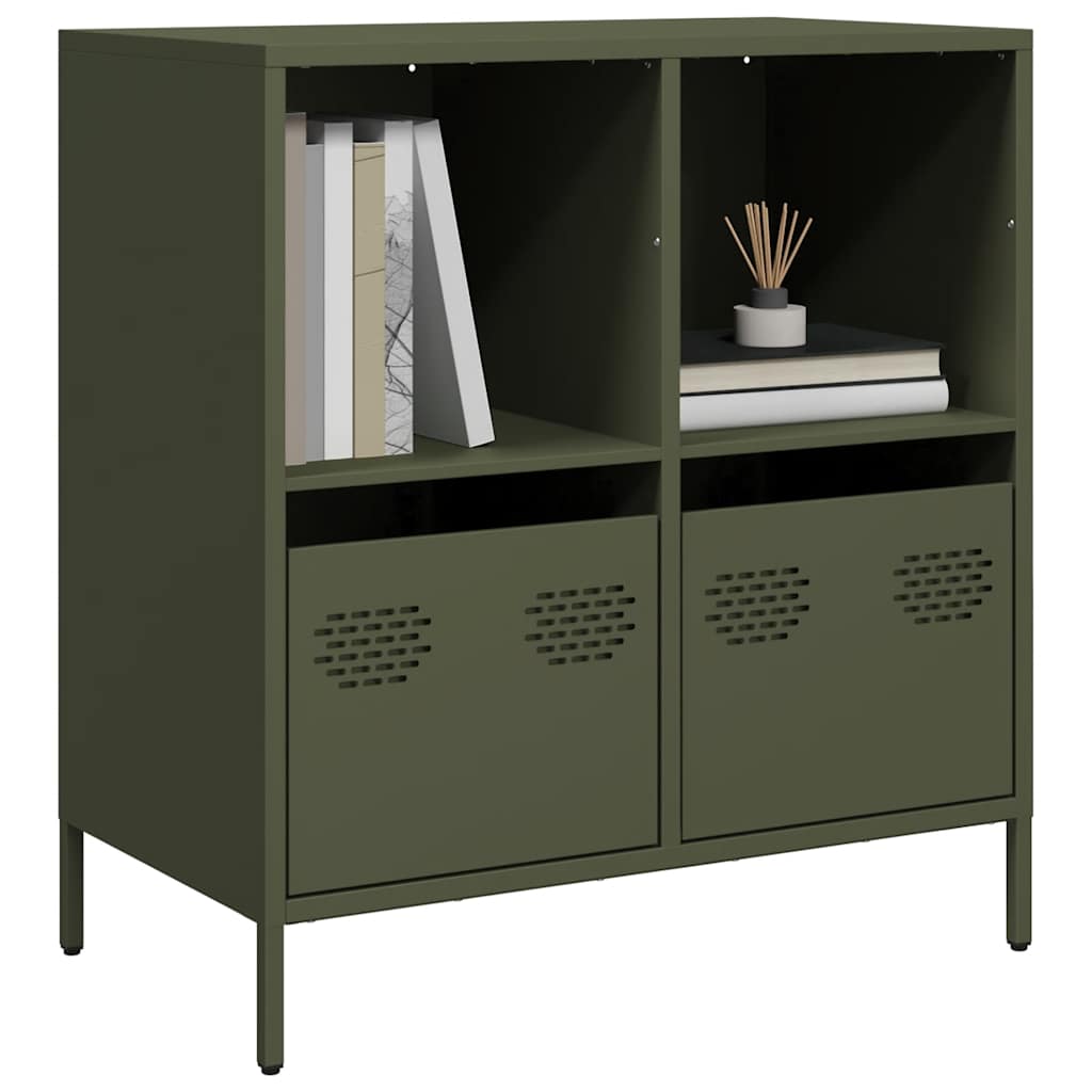 skab 68x39x73,5 cm koldvalset stål olivengrøn