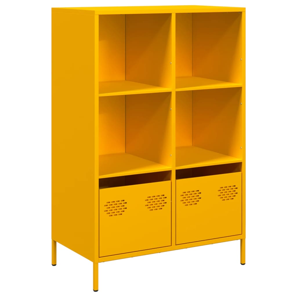 højskab 68x39x103,5 cm stål sennepsgul