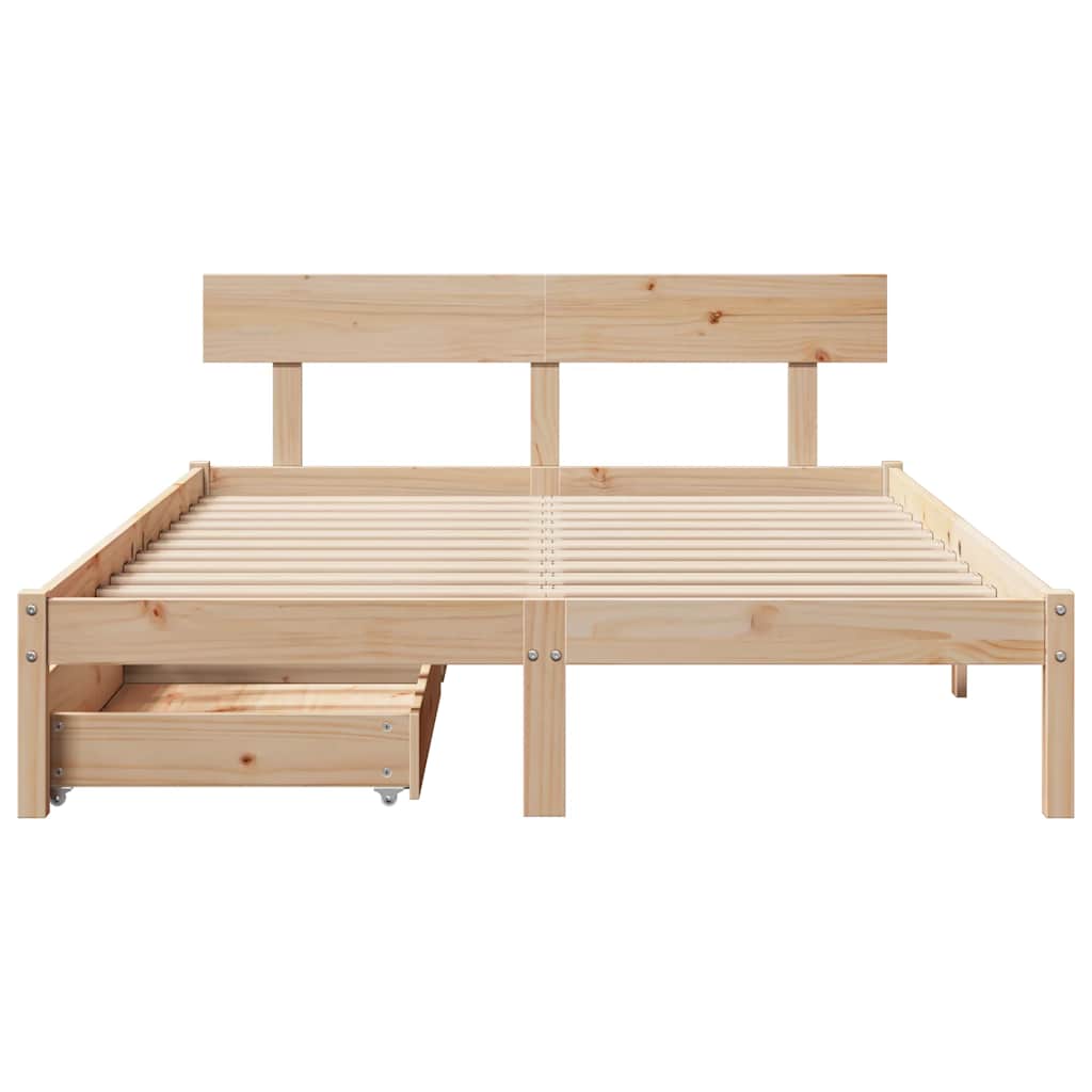 sengeramme uden madras 120x190 cm massivt fyrretræ