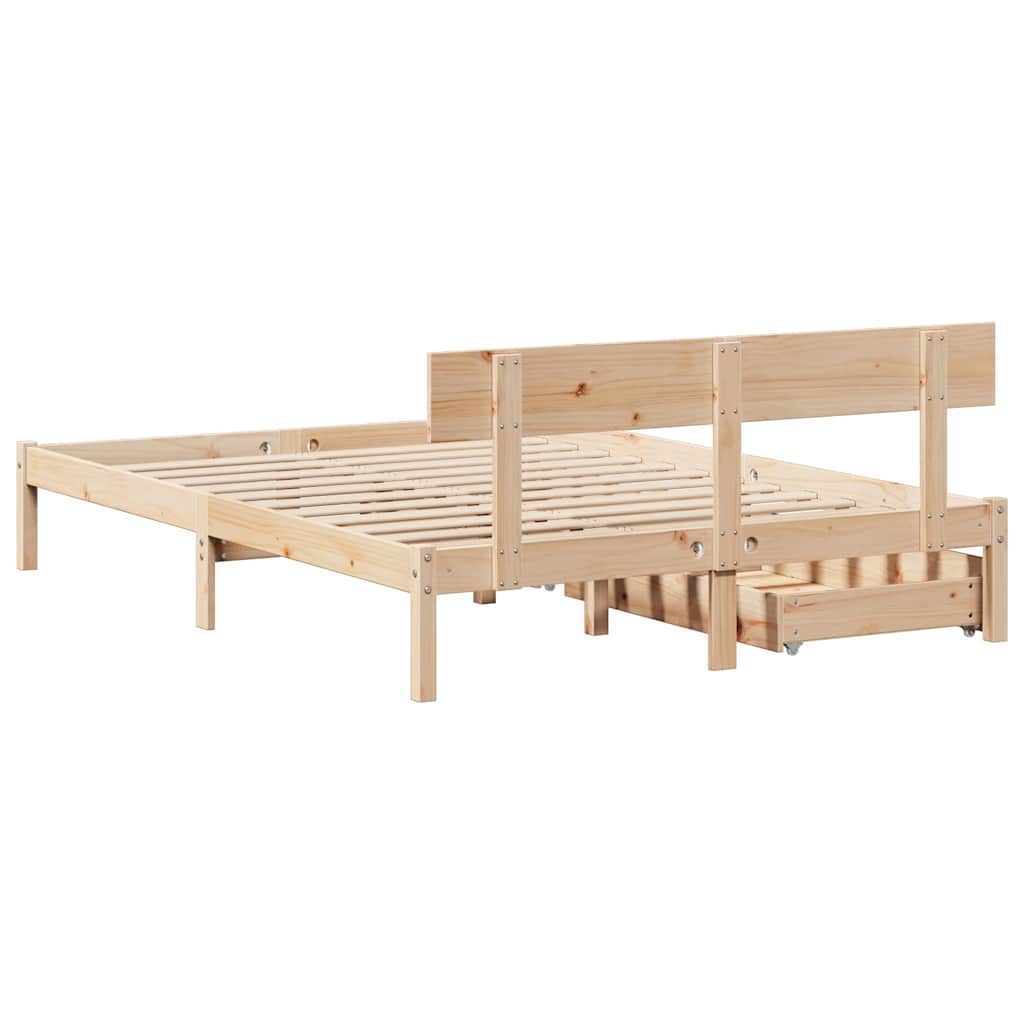 sengeramme uden madras 120x190 cm massivt fyrretræ