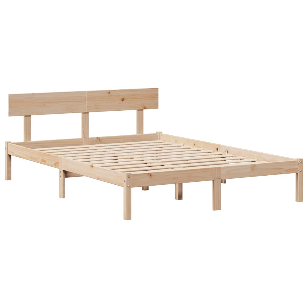 sengeramme uden madras 120x190 cm massivt fyrretræ