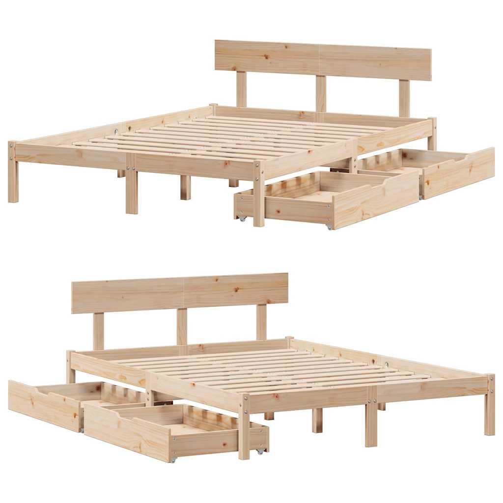 sengeramme uden madras 120x190 cm massivt fyrretræ
