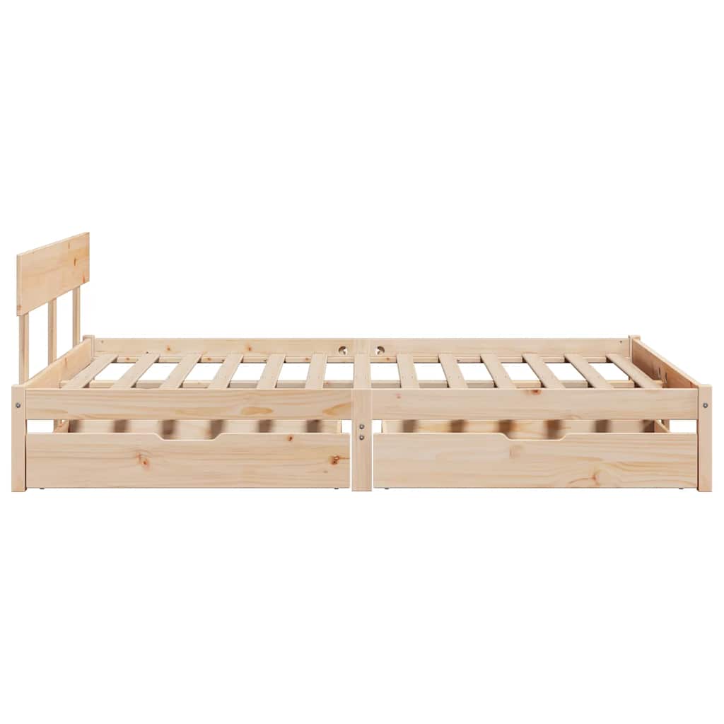 sengeramme uden madras 140x190 cm massivt fyrretræ