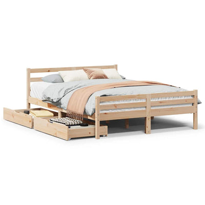 sengeramme uden madras 135x190 cm massivt fyrretræ hvid