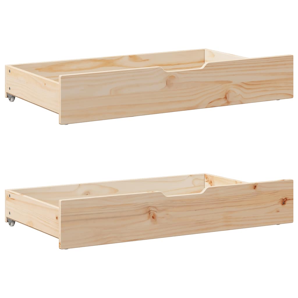 sengeramme med skuffer 135x190 cm massivt fyrretræ hvid