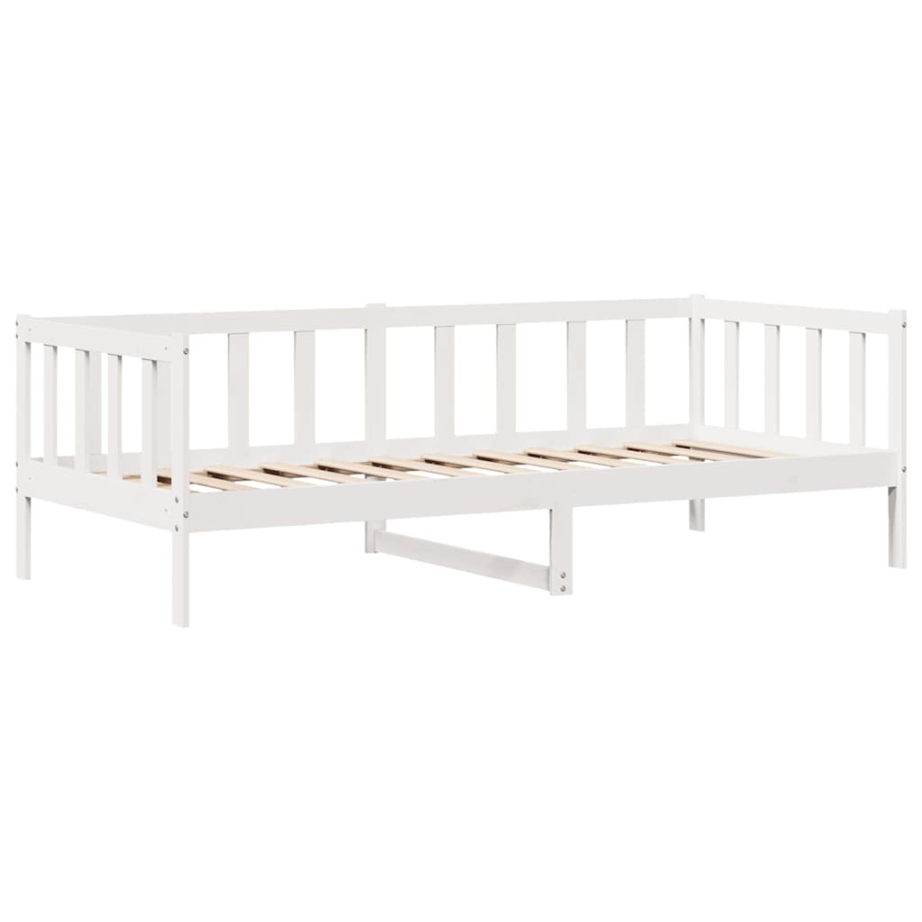 daybed med skuffer 90x200 cm massivt fyrretræ hvid