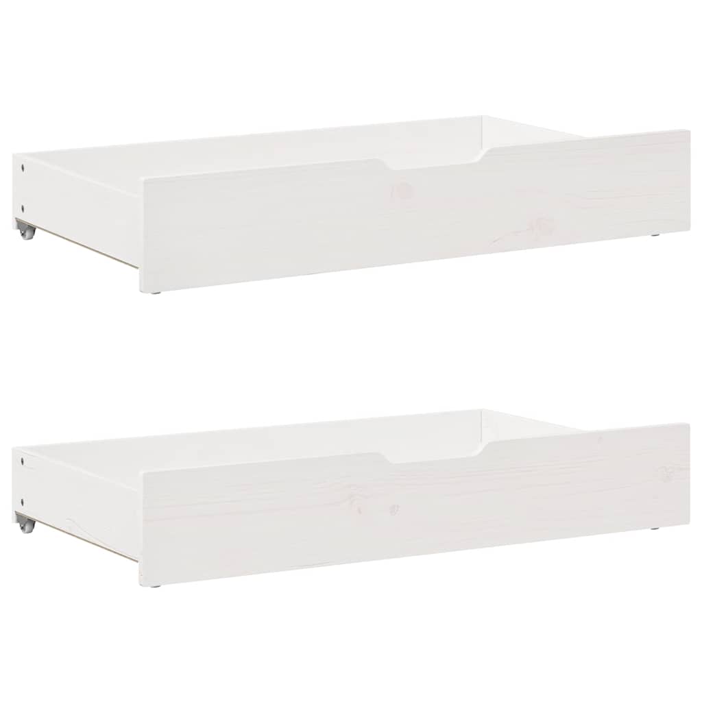 daybed med skuffer 90x200 cm massivt fyrretræ hvid