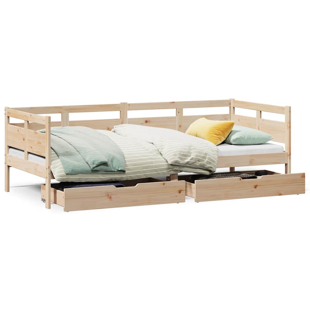 daybed med skuffer 90x190 cm massivt fyrretræ