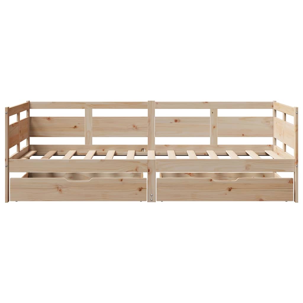 daybed med skuffer 90x190 cm massivt fyrretræ