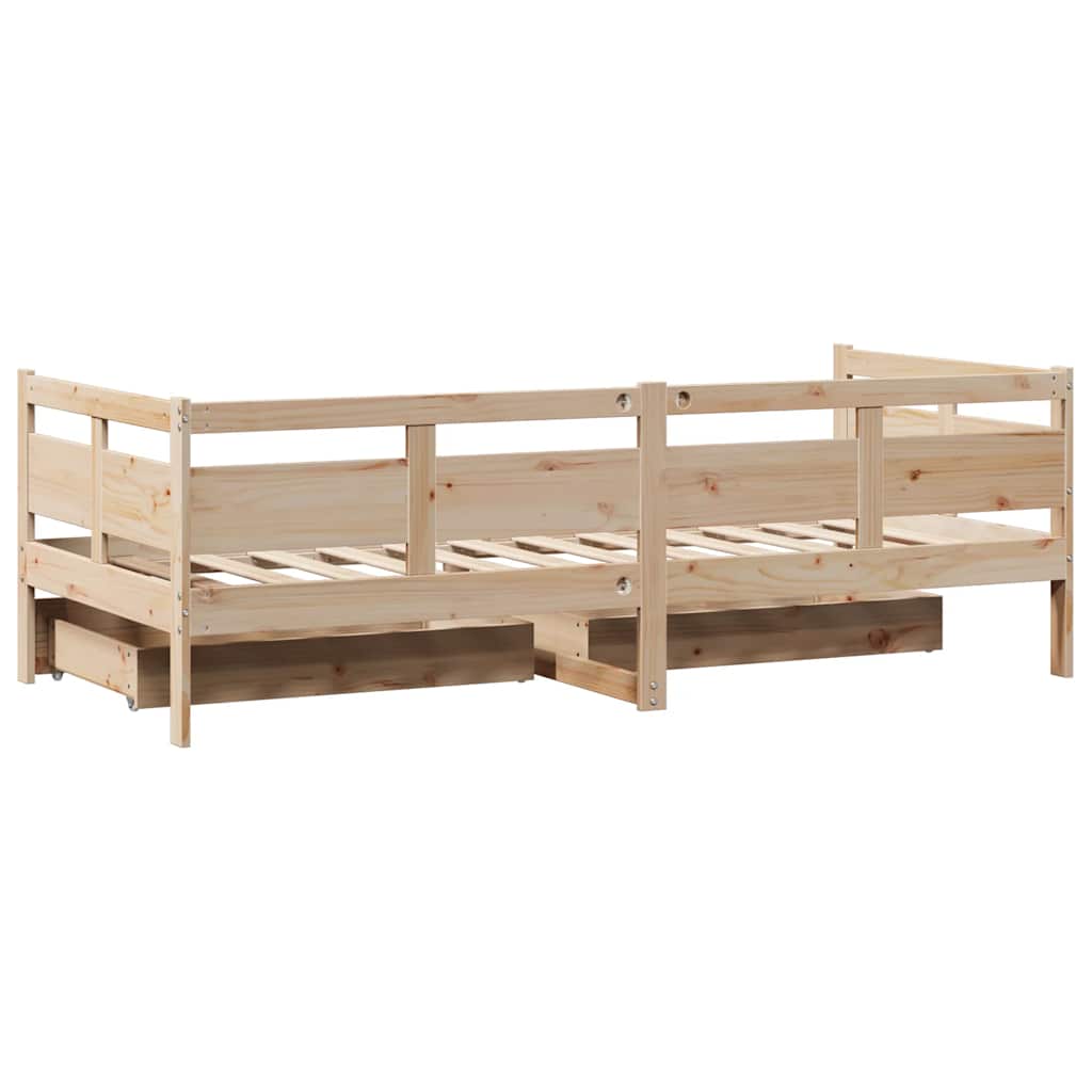 daybed med skuffer 90x190 cm massivt fyrretræ