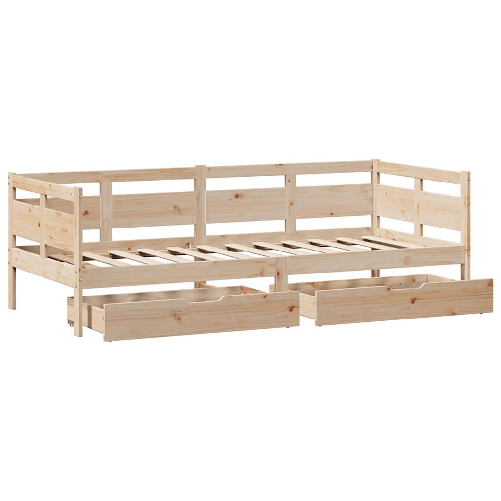 daybed med skuffer 90x190 cm massivt fyrretræ
