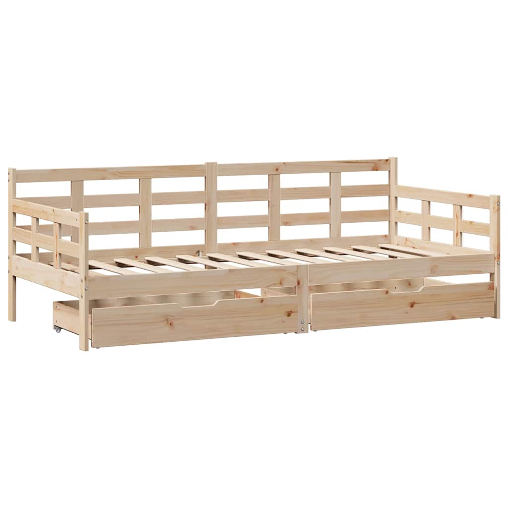 daybed med skuffer 90x190 cm massivt fyrretræ