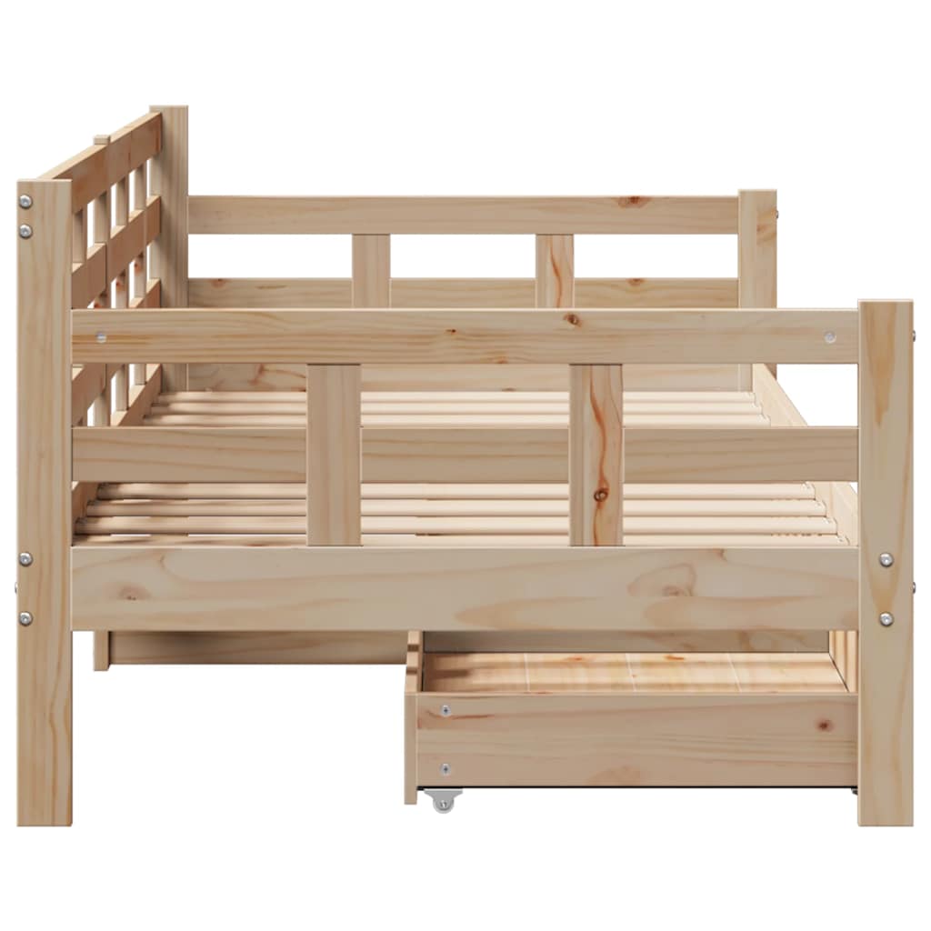 daybed med skuffer 90x190 cm massivt fyrretræ