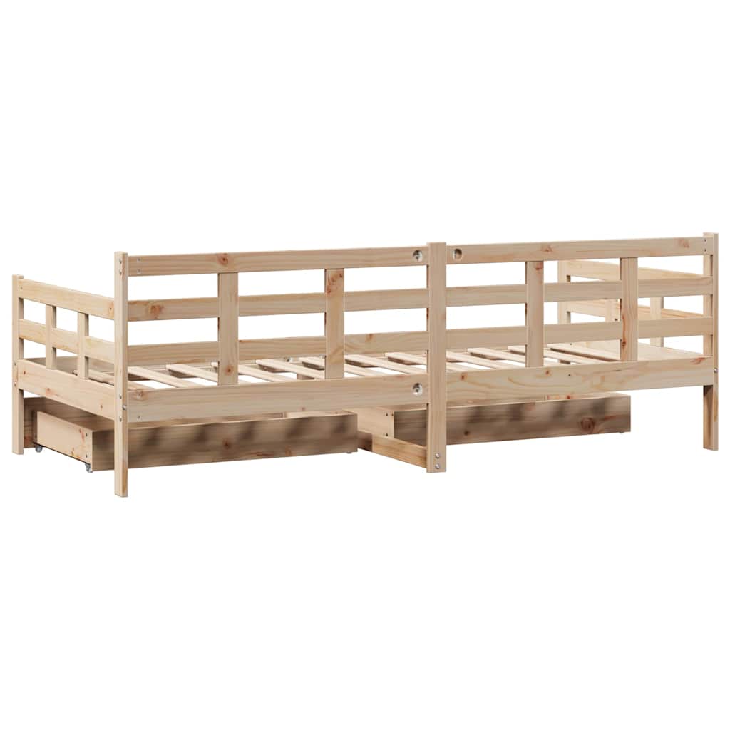daybed med skuffer 90x190 cm massivt fyrretræ