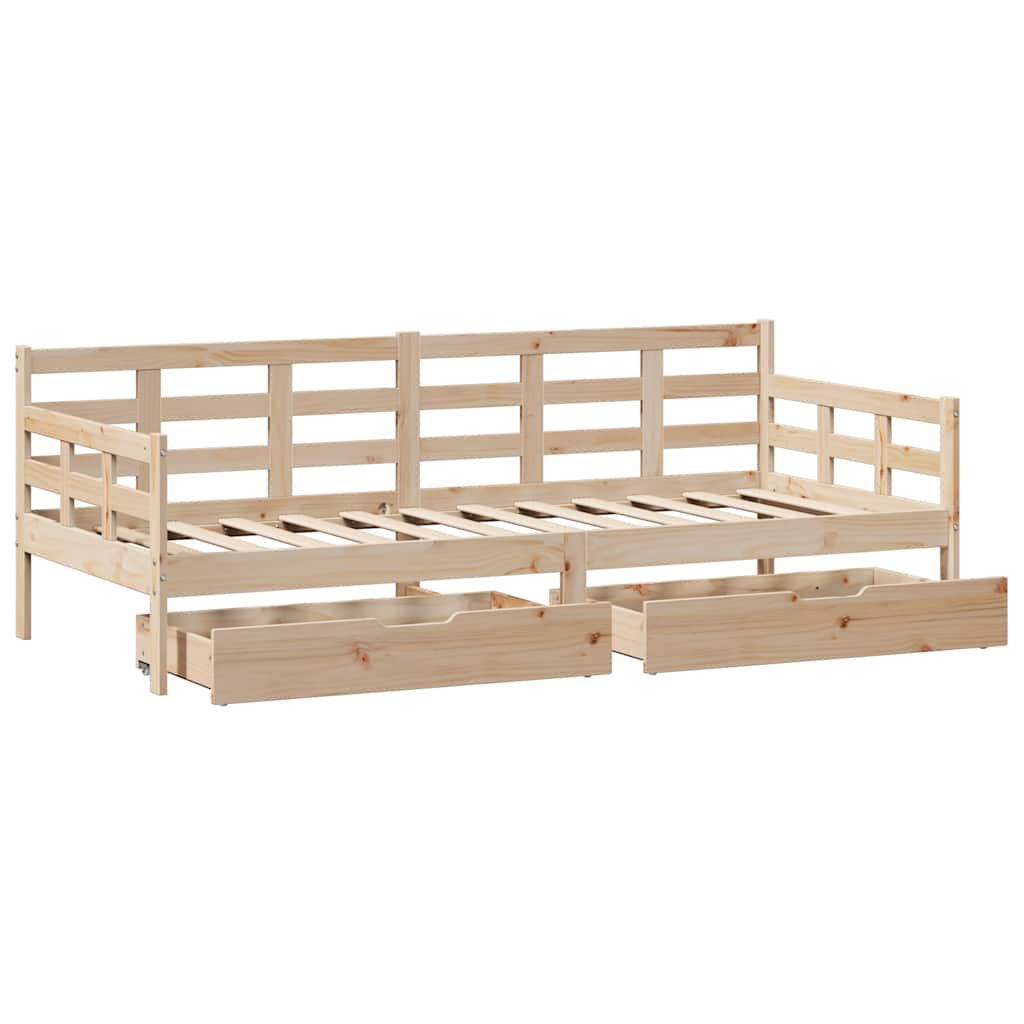 daybed med skuffer 90x190 cm massivt fyrretræ