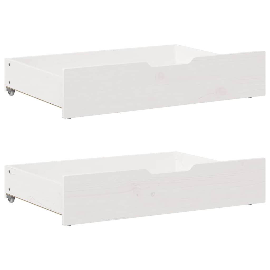 daybed med skuffer 90x200 cm massivt fyrretræ hvid