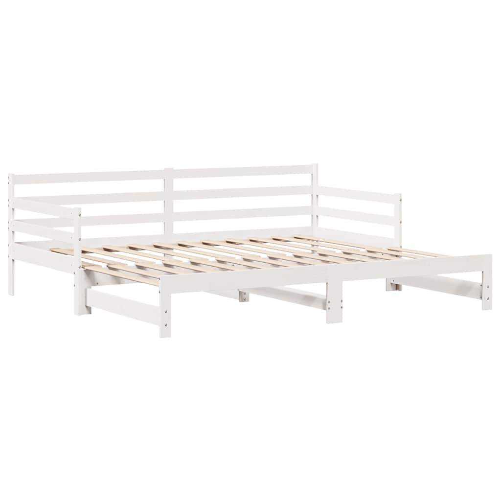 daybed med skuffer 90x200 cm massivt fyrretræ hvid