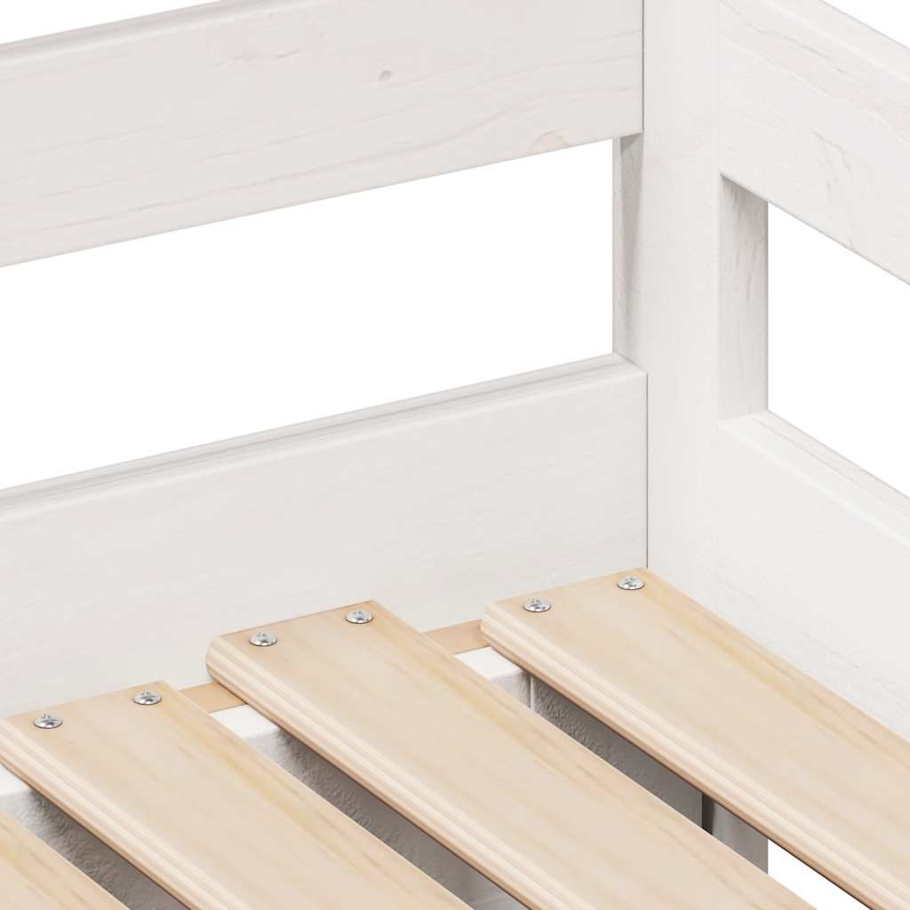 daybed med skuffer 90x200 cm massivt fyrretræ hvid