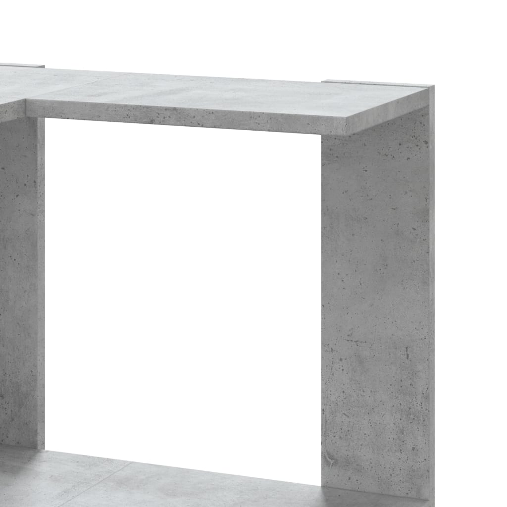 bogreol til hjørne 50x50x179cm 5hylder konstrueret træ betongrå