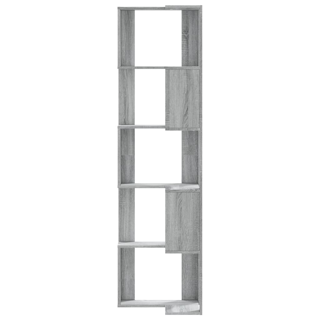 bogreol til hjørne 80x30x154 cm 5 hylder konstrueret træ