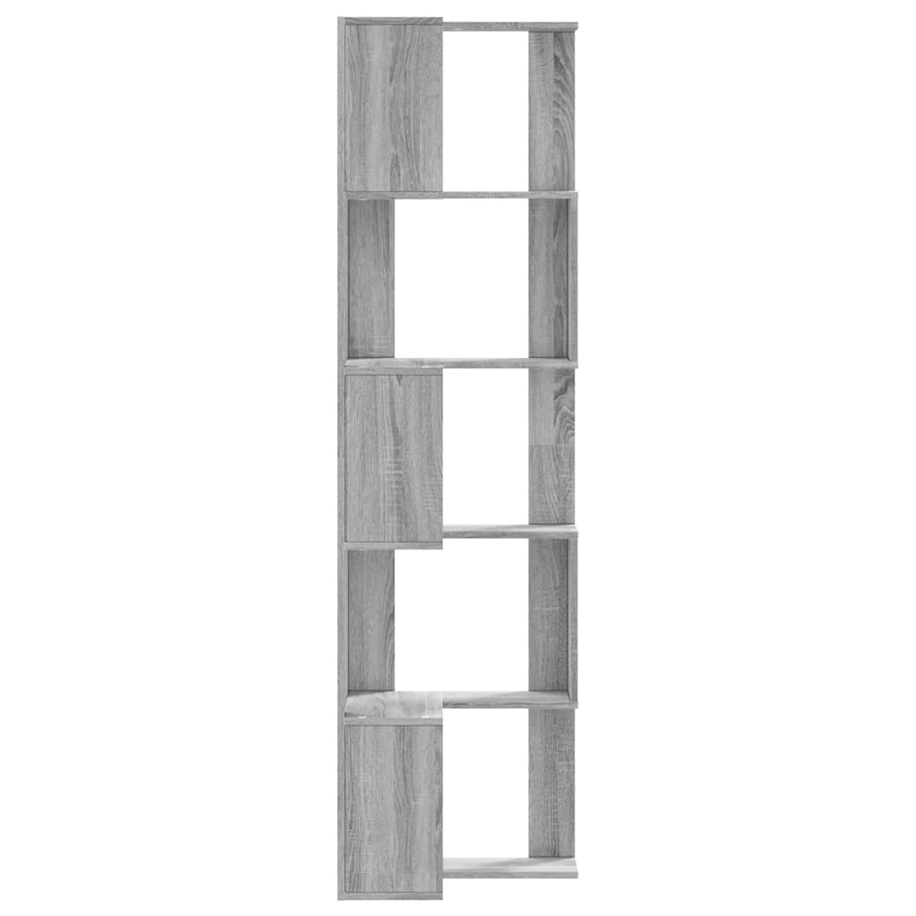 bogreol til hjørne 80x30x154 cm 5 hylder konstrueret træ